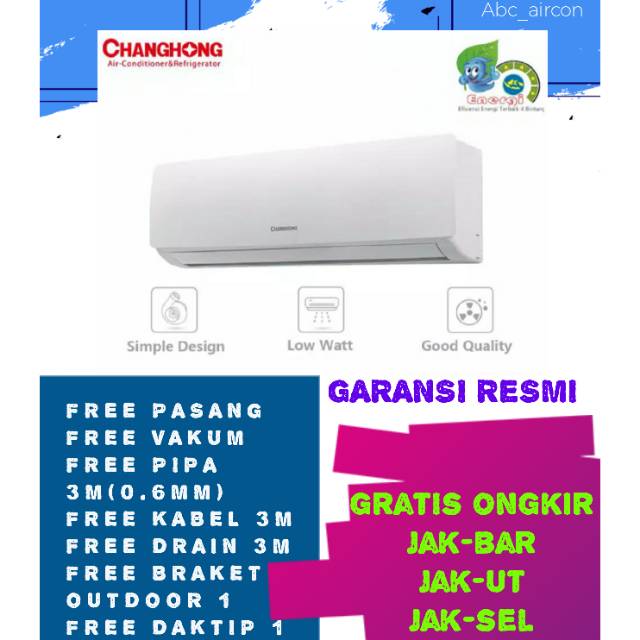 Ac Changhong 1/2 pk csc-05nvb plus pemasangan