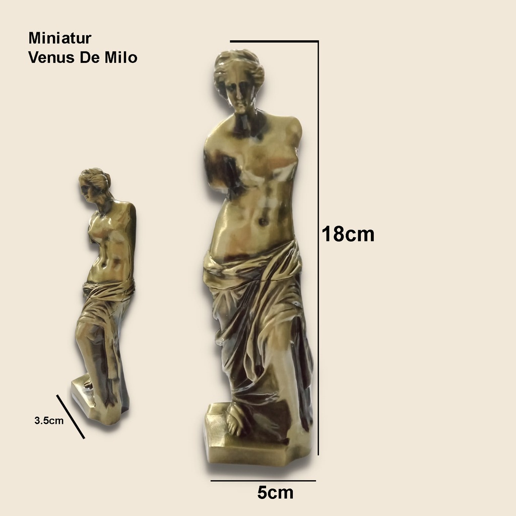 Hiasan Pajangan Miniatur Pajangan Unik Bahan Logam Uk 12cm/15cm/18cm-Venus De Milo