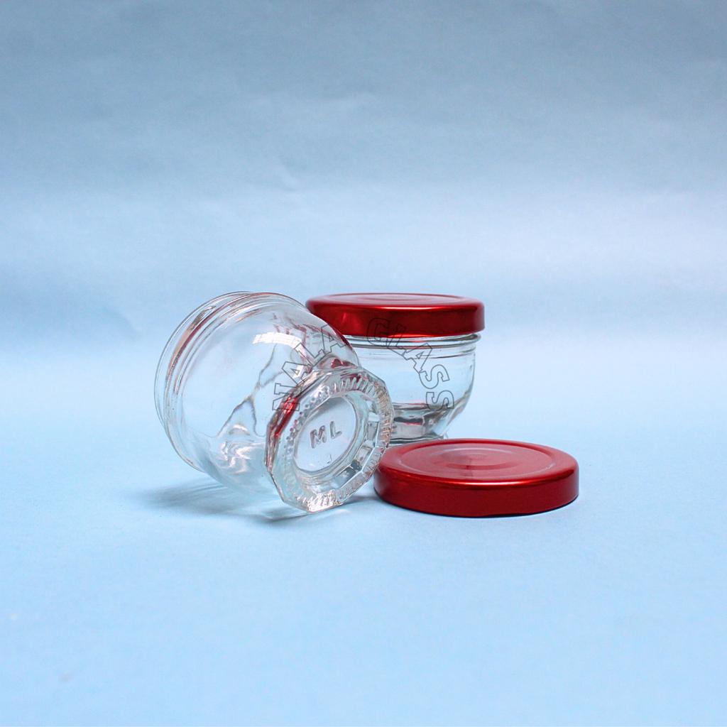 JKMK50 toples jar kaca 5oml / mini jar kaca 50ml unik / jar madu / bumbu