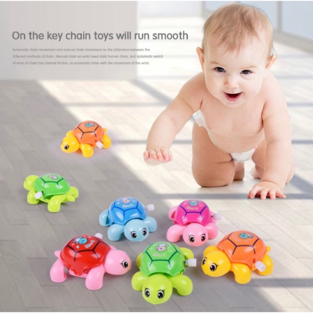 Mainan bayi anak lucu Toys Mini Clockwork Tortoise Baby Cute Animal Turtle Toys