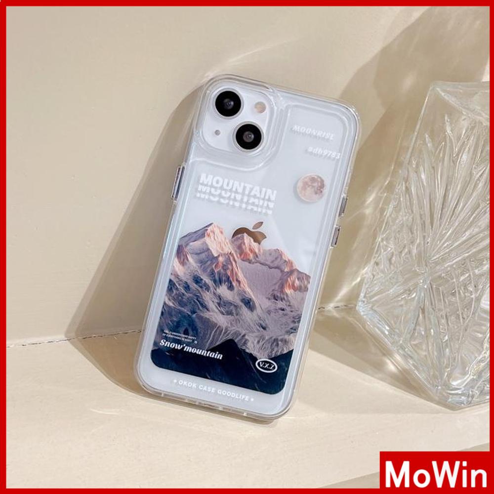 iPhone Case Clear Case Thickened TPU Shock Resistant HD Space Case Protection Camera Plating Button Snow Mountain For iPhone 13 Pro Max iPhone 12 Pro Max iPhone 11 iPhone 7 Plus