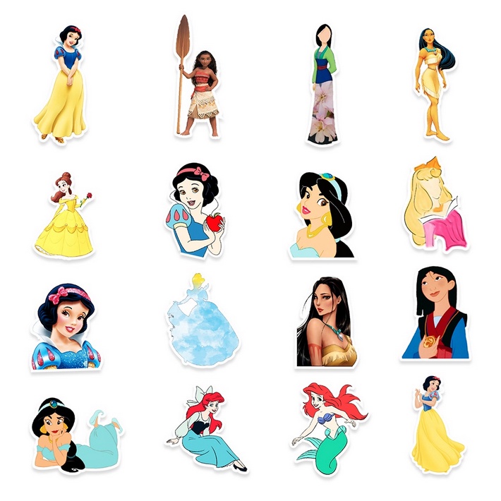 A6016 STICKER 10PCS (DISNEY PRINCESS) anti air notebook scrapbook label tempel motif kartun superhero super hero unik lucu atk alat tulis kantor murah viral termurah kartun komputer leptop handphone hp smartphone koper laptop tembok kulkas disney anime