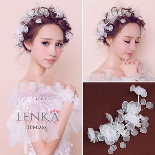 LENKA Aksesoris Pengantin Tiara Rambut Headpiece Pesta Hiasan Sanggul Bridesmaid TMP016