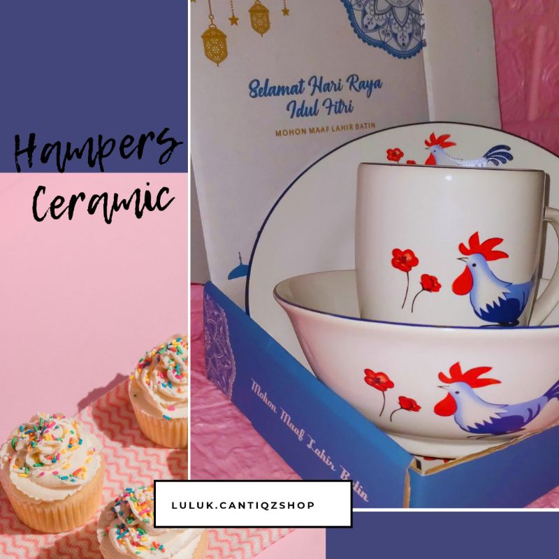 HOMECO SET KERAMIK AYAM JAGO / AYAM KUKURUYUK / SET MANGKOK / SET PIRING / SET MUG