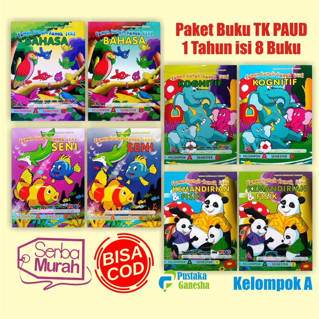 Buku Paket Pelajaran PAUD TK-A / LKS TK Kelompok A Usia 4-5 Tahun