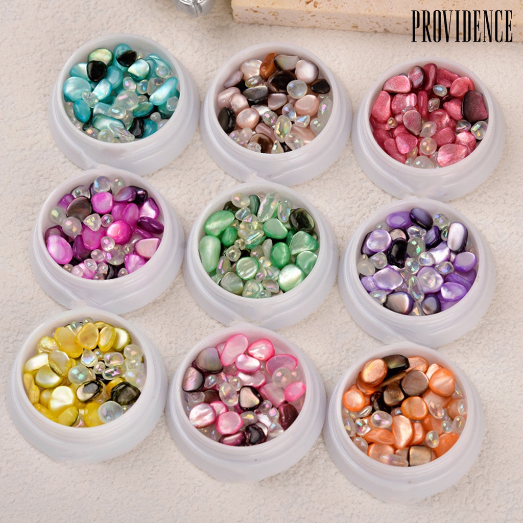 Providence 1 Box Nail Shell Stone Shiny Effect 3D Effect Colorful Japanese Style Holographic Nail Atr Decal for Salon