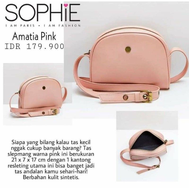 TAS AMITEE SERIES : AMITEE / AMATIA PINK , SOPHIE MARTIN PARIS PROMO SELEMPANG WANITA