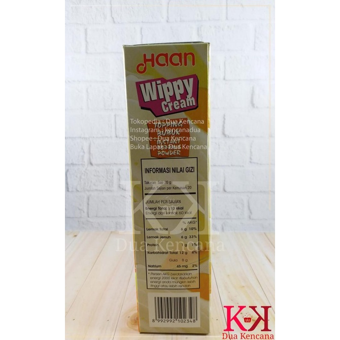 

HAAN WIPPY WHIPPY CREAM TOPPING BUBUK INSTANT TOPPING POWDER 400GR