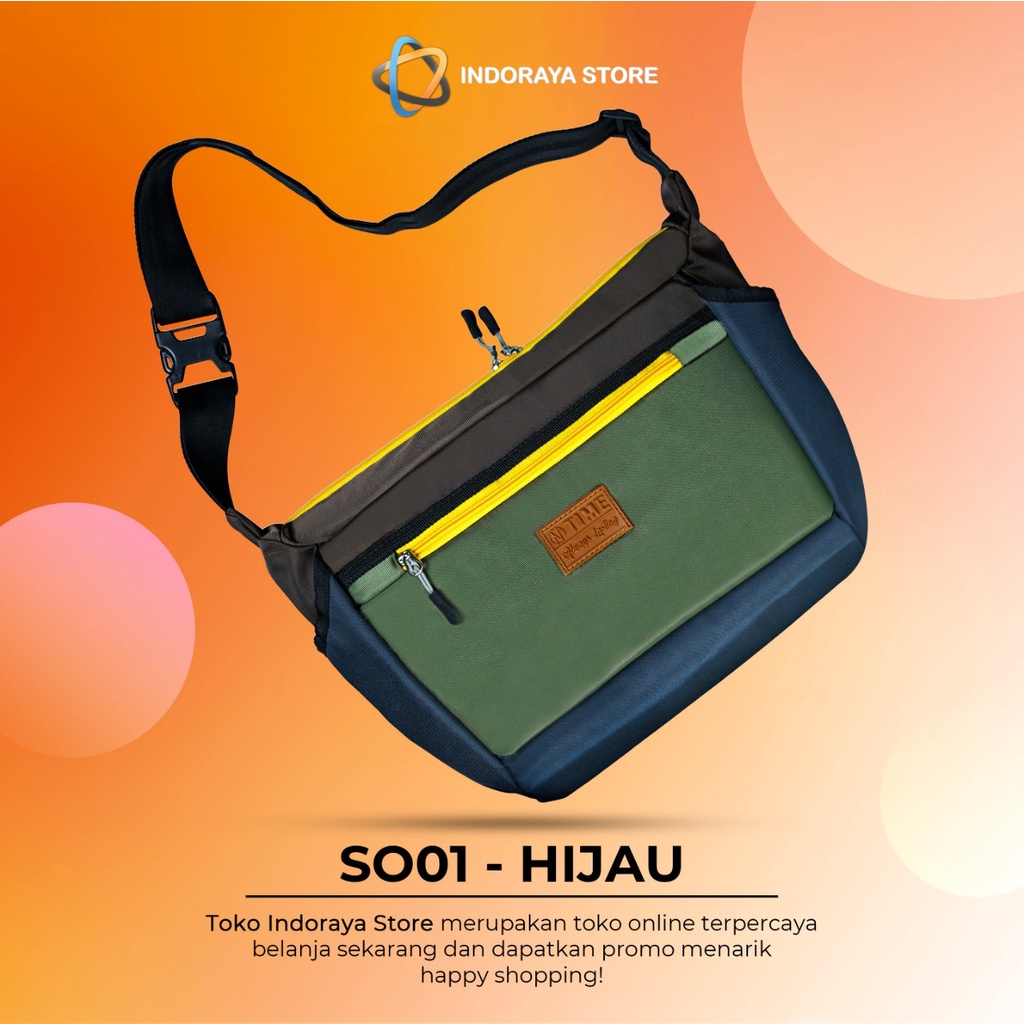 ONTIME Tas Selempang Pria Original Sling Bag Pria Besar Tas Sekolah Kerja Kuliah Distro Pria Wanita