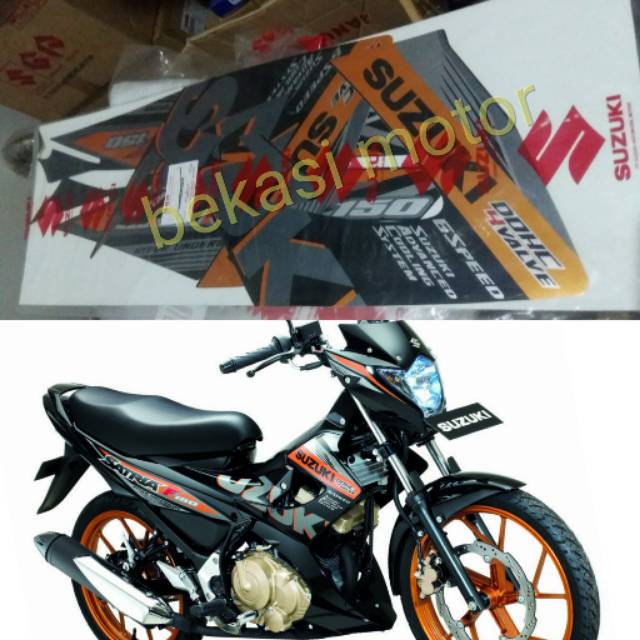 striping sticker suzuki satria fu original hitam gold 2014