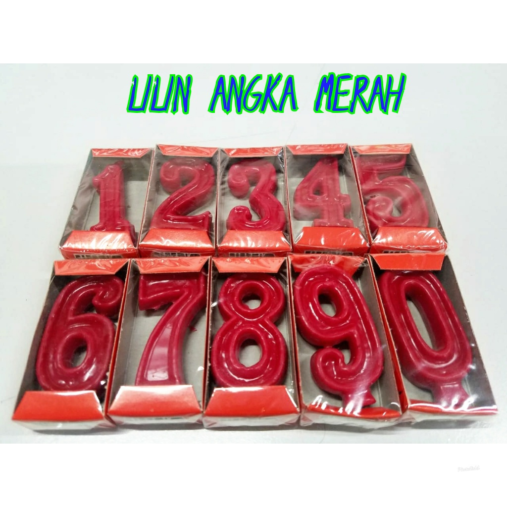 Lilin Angka Merah / Lilin Ulangtahun Merah
