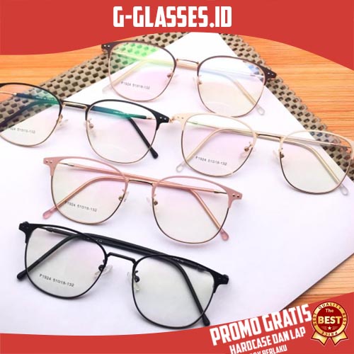 Frame kacamata 1924 citra kirana classic besi kotak fashion pria wanita GG