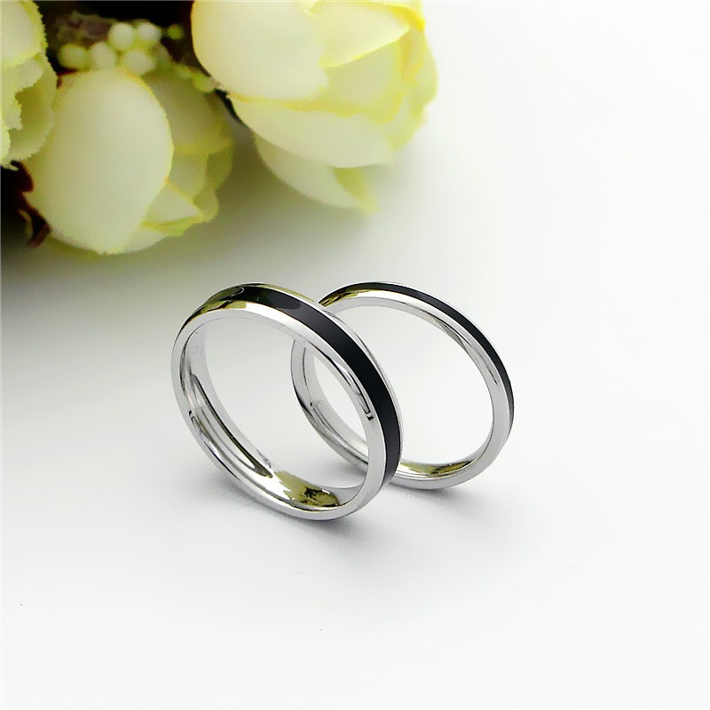 [NEW] Cincin Couple / Tunangan / Nikah / Pasangan / Titanium hitam unik dan elegant C086