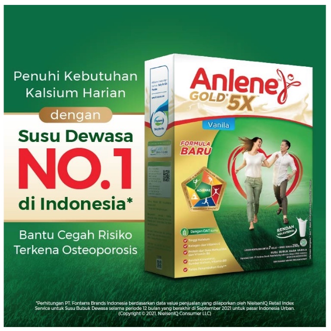 

ANLENE GOLD PLUS 5X SUSU DEWASA VANILLA COKLAT 240 GR