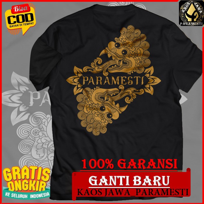 PARAMESTI BAJU KAOS WAYANG AKSARA JAWA PRIA DISTRO KEREN ORIGINAL BRANDED KAOS FASHION PRIA WANITA K