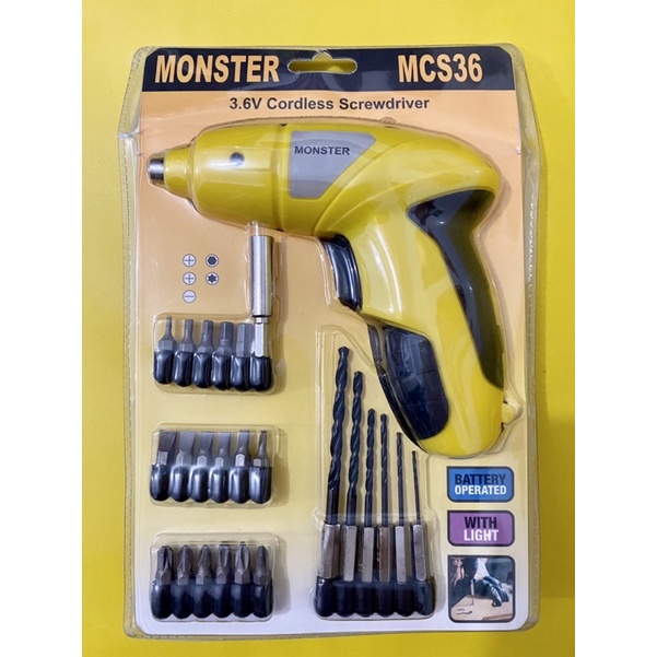 Alat Mesin Bor Tangan / Alat bor portable monster mcs36 atau 3.6V Cordless Screwdriver