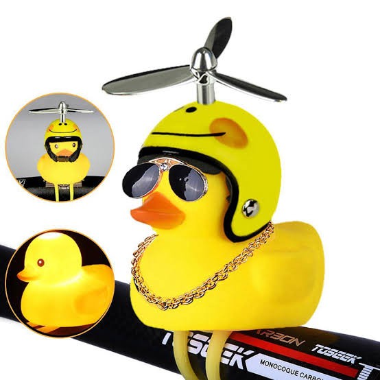 [READY] Bebek Kuning dengan Helm Blading bisa untuk mobil sepeda motor dengan lampu dan bel