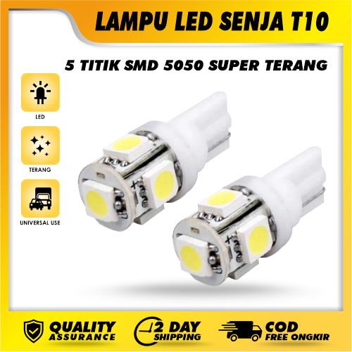 LAMPU LED SENJA T 10 JAGUNG 5 TITIK SMD 5050 SUPER TERANG MOBIL MOTOR