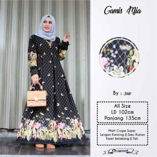 Baju gamis muslim modern, long dress muslim, baju muslim wanita dewasa