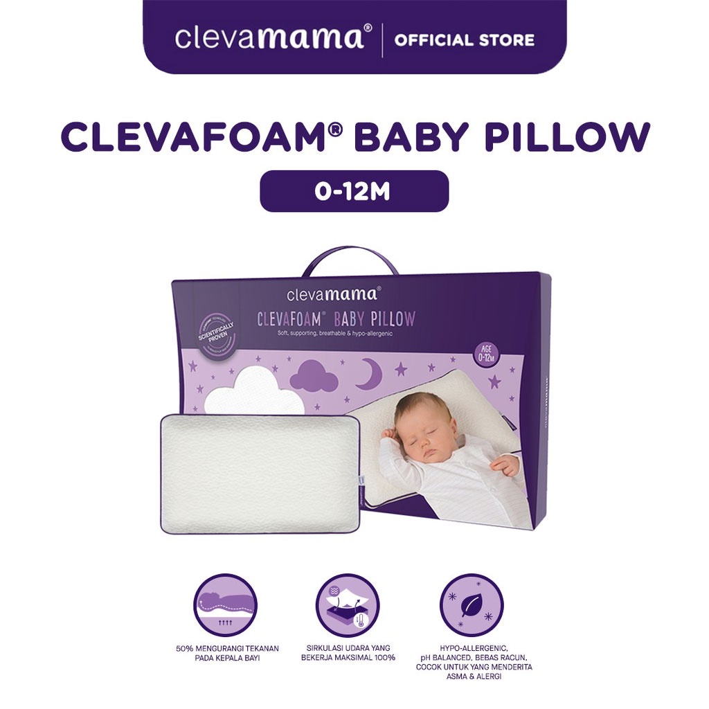 Castle - Clevamama Baby Clevafoam® Baby Pillow - Bantal Bayi 0-12 Bulan