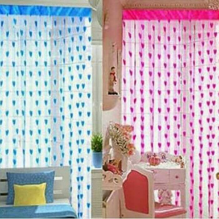 JGD- Tirai Benang Motif Love / Tirai Pintu / Tirai Kamar Tidur