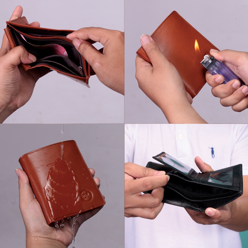 Dompet Uang Kertas Koin Kulit Pria Dompet Kartu Pria Lipat Kulit Sapi Asli Original KULIT Kualitas Terbaik DE01 KUALITAS TERJAMIN MEMUASKAN