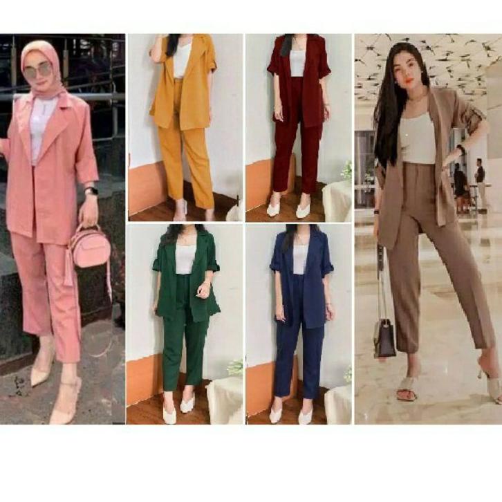 4.4 BLAZER WANITA / BLAZER SET / BLAZER ATASAN BAWAHAN POLOS/ BLAZER KERJA KANTORAN BB-NGTA ❆