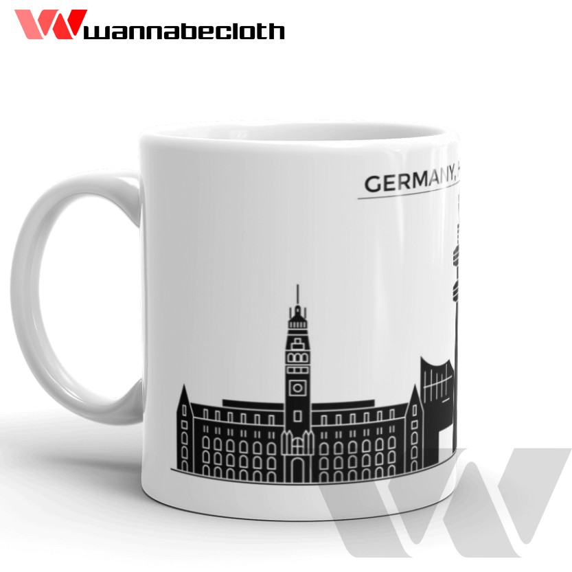 Gelas Hamburg Germany Jerman Mug Hamburg Germany Jerman Souvenir Europe Hamburg Mug World City