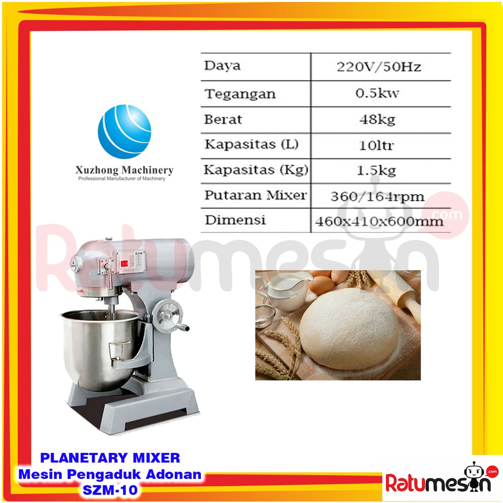 Planetary Mixer / Mesin Pengaduk Adonan 10 Liter SZM-10 XuZhong