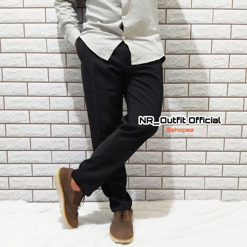 Celana Panjang Formal Pria Kerja Reguler Standar Slim Fit Kantor Bahan Kain Teflon Big Size 27-44