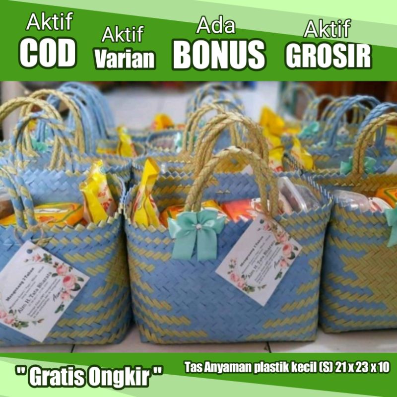 Tas anyaman plastik lurik KECIL (S) Tas hajatan Tas bingkisan Tas Syukuran Souvenir tas anyaman Tas 