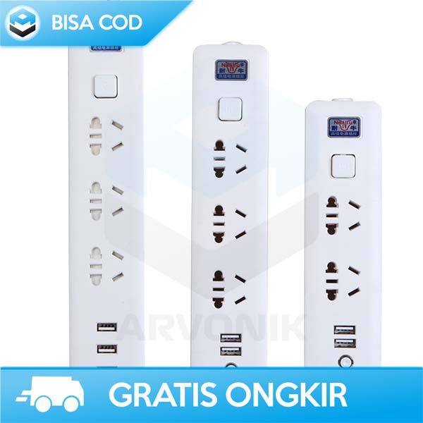 POWER STRIP COLOKAN LISTRIK STOP KONTAK 3USB PORT DAN 3 ELEKTRIK PLUG