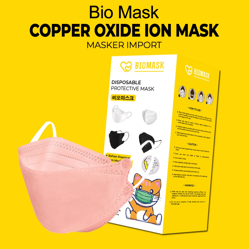 BIOMASK - Masker KF94 Copper Oxide Pink Ion Mask 4ply Korean Style KN94 KN 94 KF 94 KN94 Model Trend