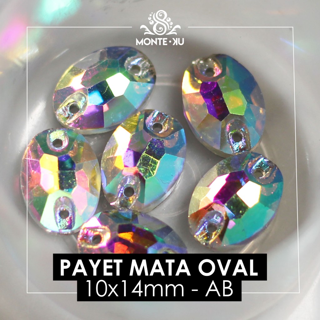 Monte Manik Mote Beads Borci Payet Mata Oval Permata Kristal Kecil Murah bisa GO SEND bisa COD