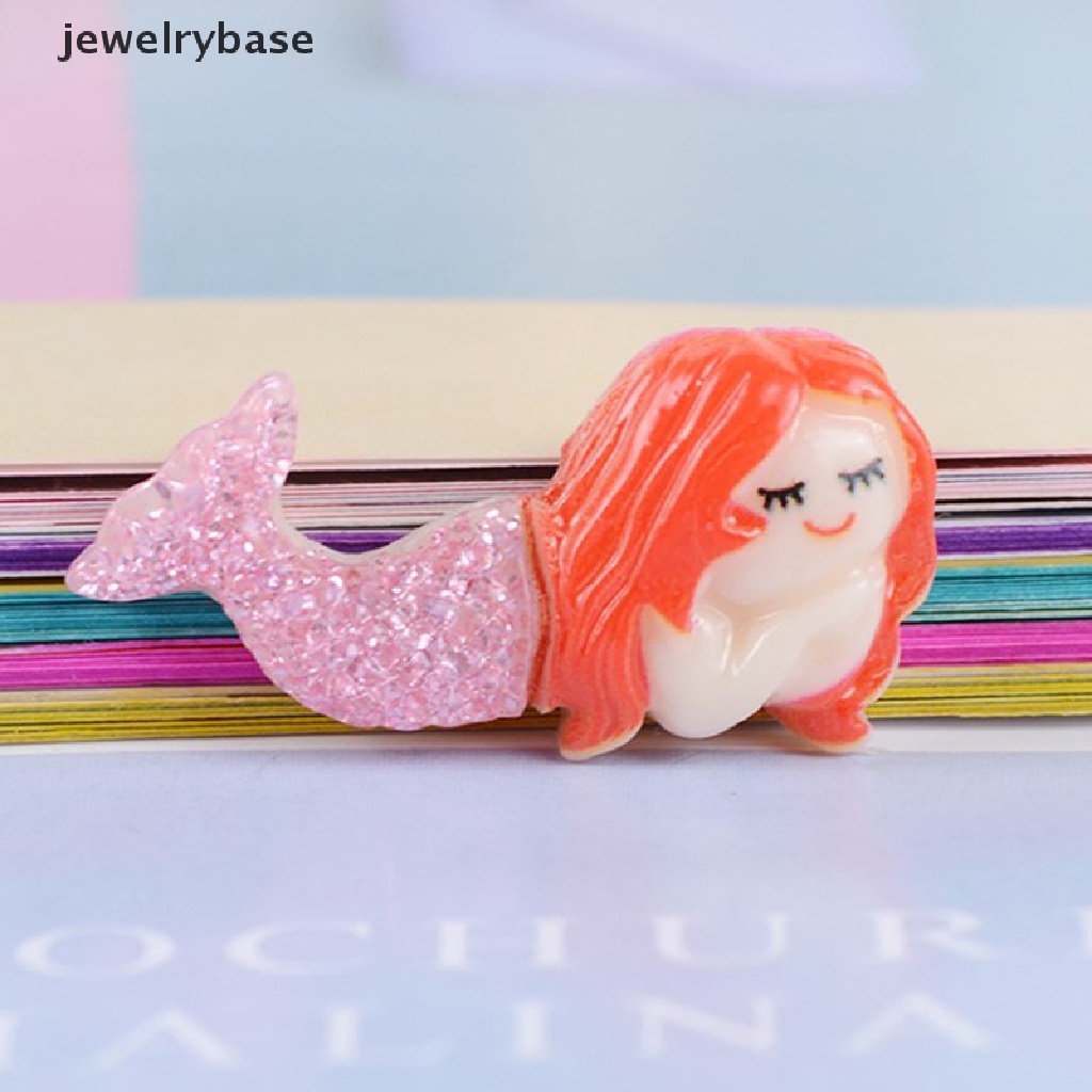 10pcs / lot Cabochon Resin Flatback Desain Kartun Mermaid Kawaii