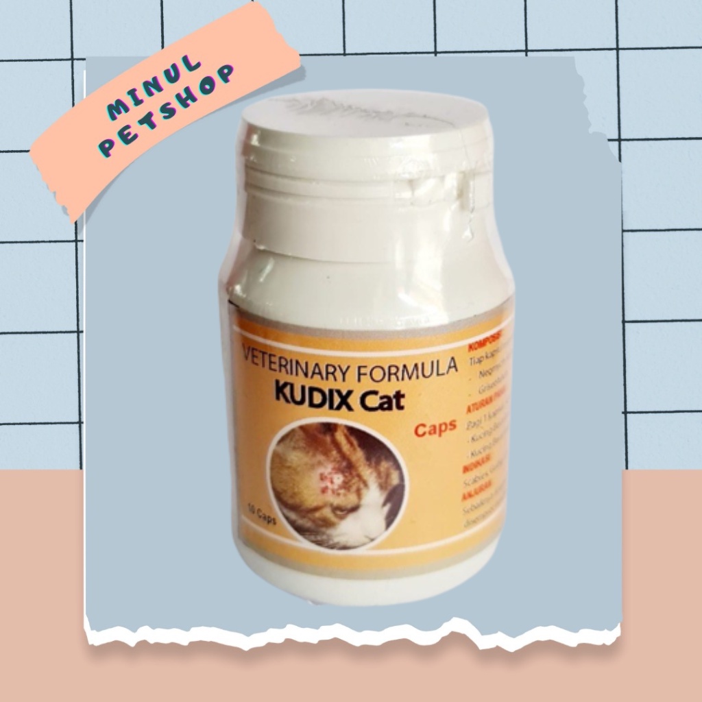 Kudix Cat 10 Kapsul Obat Gudig Koreng Scabies Eksim Kucing