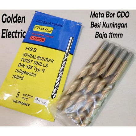 Mata Bor Besi Baja Kuningan GDO 11mm 11 mm Twist Drills Drill Germany