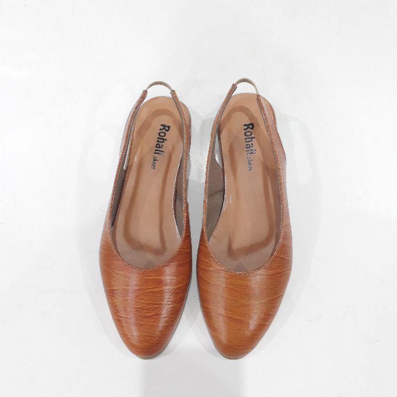 SEPATU FLAT SHOES TALI BELAKANG KULIT  ASLI MODEL SIMPLE 062