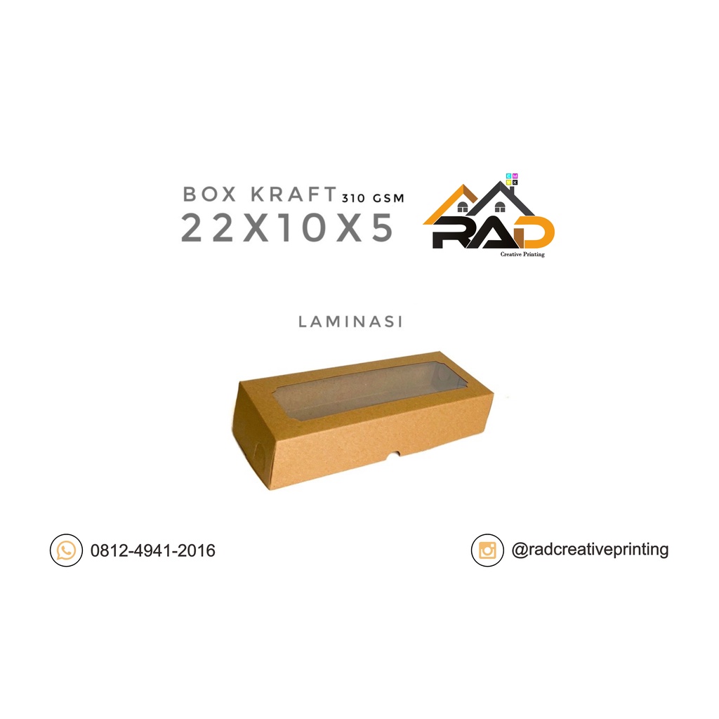 

Kotak Bolen Box Brownies Spikoe Dus Nugget Donat Cake Kraft Coklat Window 22x10x5