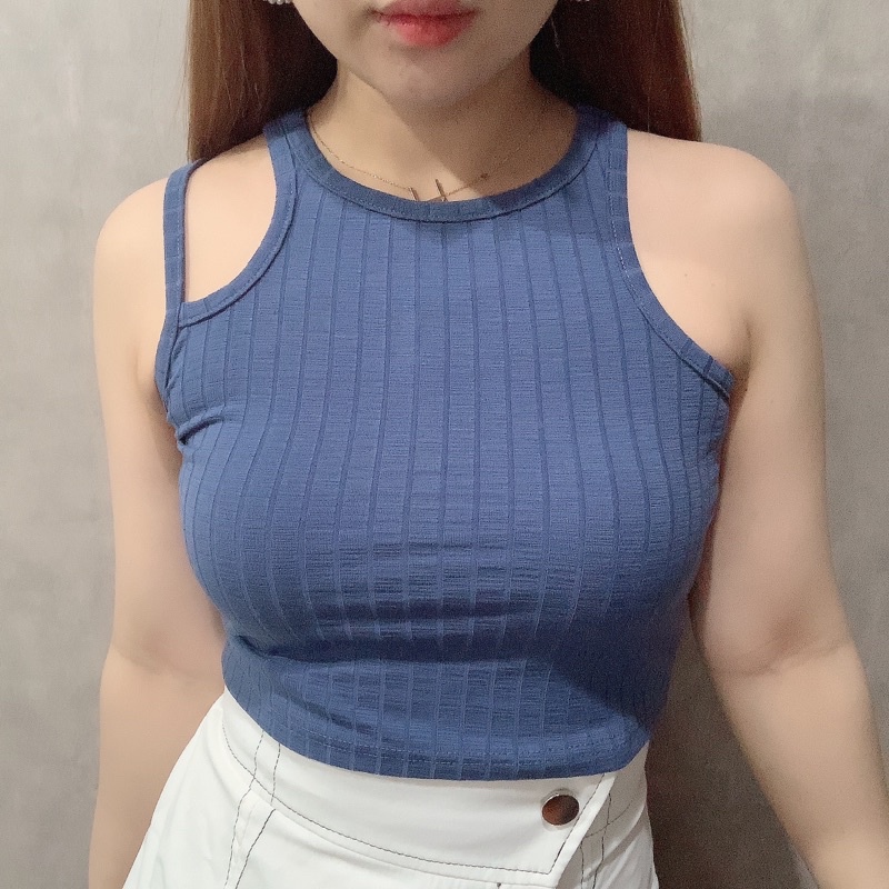 Double Straps Halter Crop Top | Tanktop Atasan Wanita | Maimon Grosir