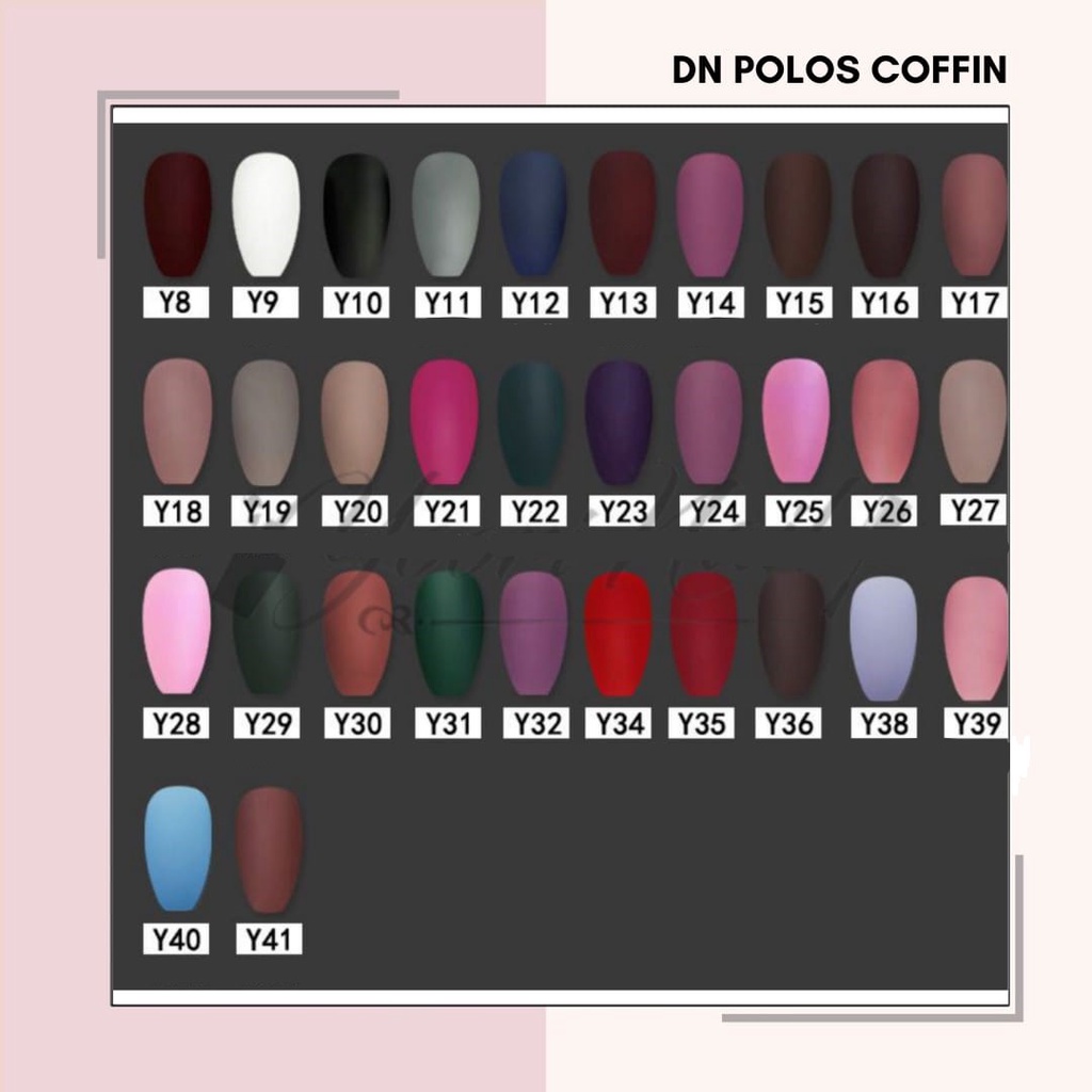 Kuku palsu polos bentuk coffin set 24pcs fake nails polos false