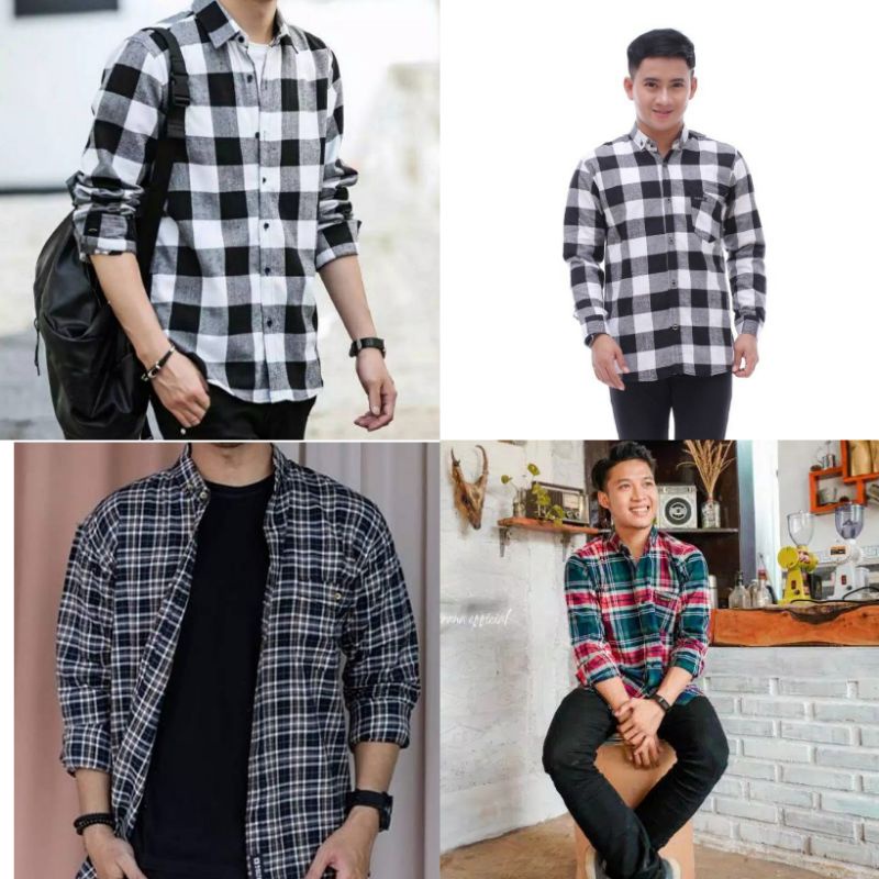 Kemeja Flanel Pria Lengan Panjang Best seller