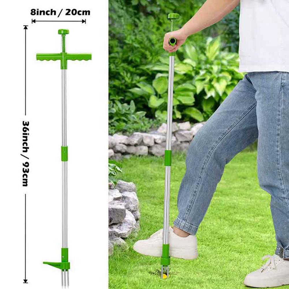 [Elegan] Penghilang Rumput Liar Tanam Gagang Panjang Taman Aluminium &amp; ABS Weeder