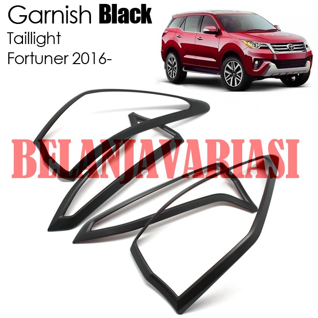 FORTUNER 2016- Taillight Cover Lampu Belakang Garnish Black Hitam Daytona