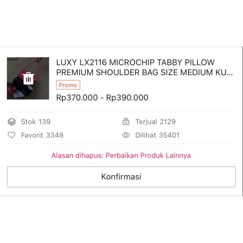 (CUCI GUDANG) (MICROCHIP) LUXY LX2116 TAS SELEMPANG WANITA TABBY PILLOW SHOULDER BAG MEDIUM KUALITAS VIP PLATINUM 1:1