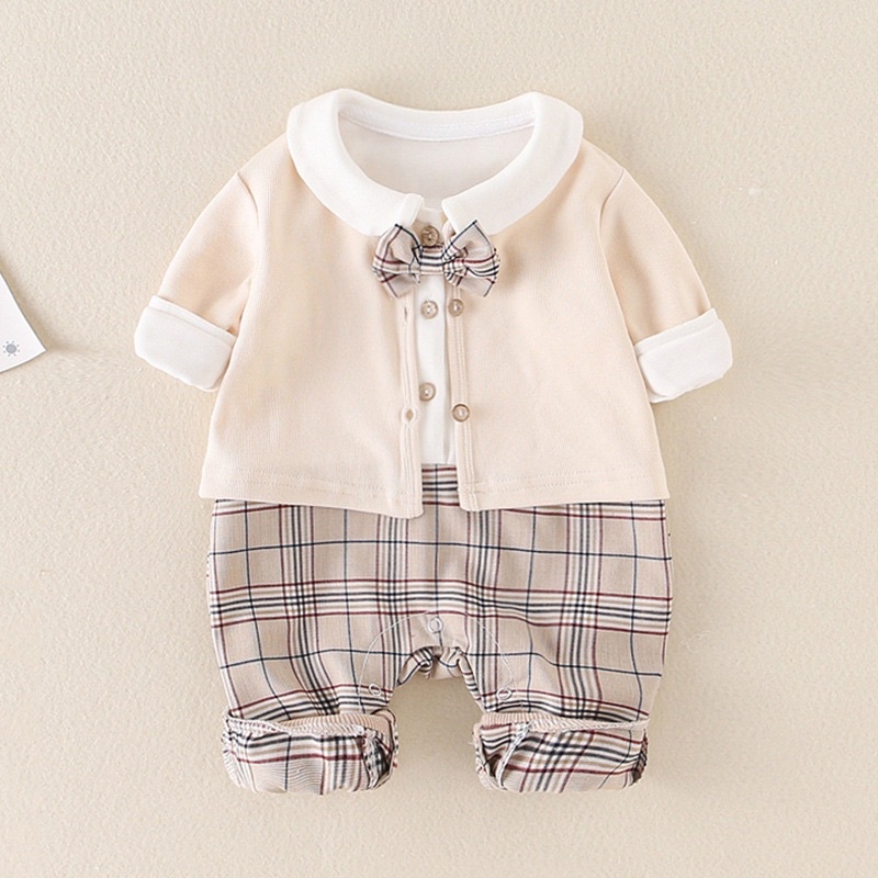 Brown plaid set / set pakaian anak bayi