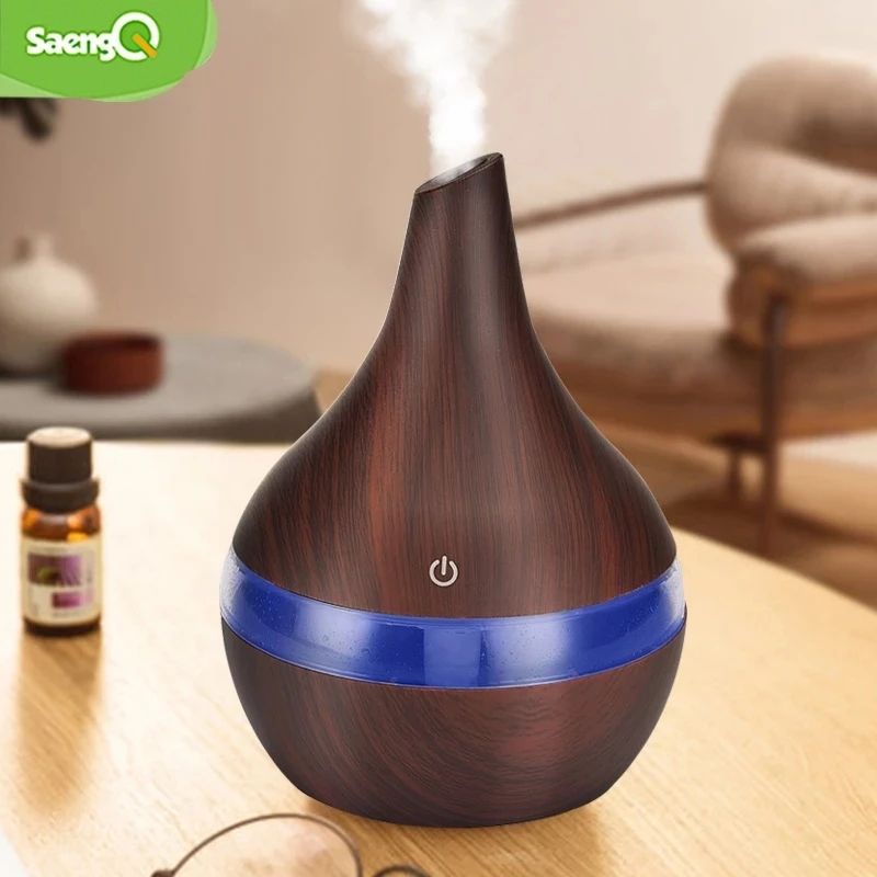 HUMIDIFIER PURIFIER DIFFUSER 300 ML PELEMBAB UDARA RUANGAN AROMATHERAPY ESSENTIAL OIL KBAYBO WOOD