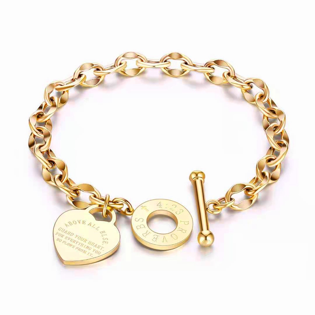 Gelang Tangan love above all else titanium korea style anti karat - ercassia