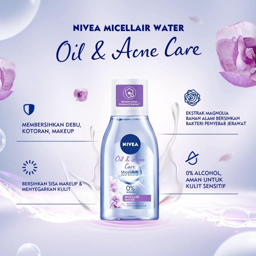 [KECIL] NIVEA Micellair Oil &amp; Acne Care Micellar Water - 125ml/KULIT BERJERAWAT