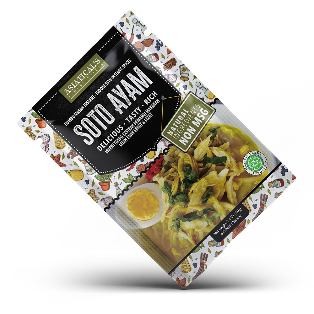 

SOTO AYAM Bumbu masak instan Bumbu Dapur Spices Asiaticals NON MSG 40gr